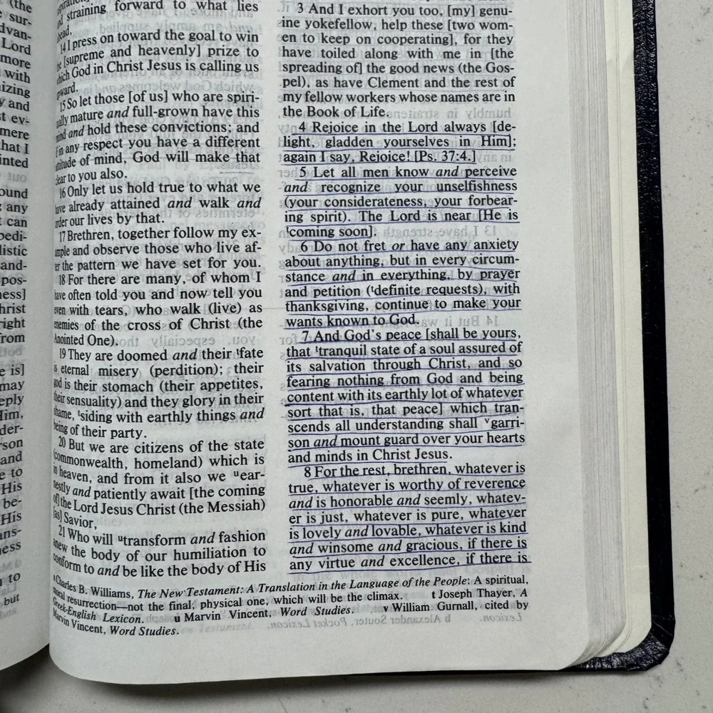 Zondervan Amplified Bible Navy Blue Bonded Leather Life In The Word
